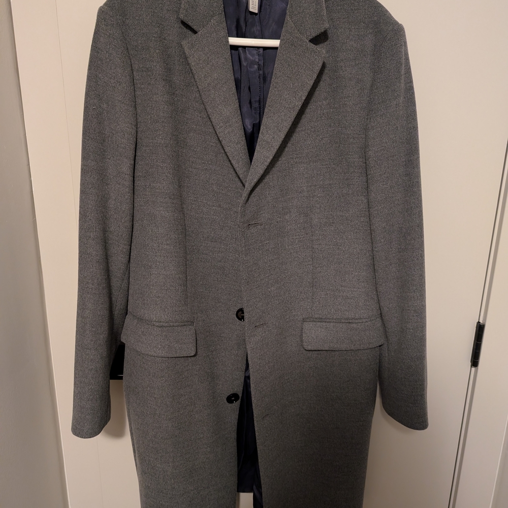 Gray Wool Blend Overcoat
